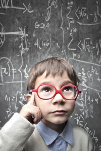 Kid with Glasses Blackboard