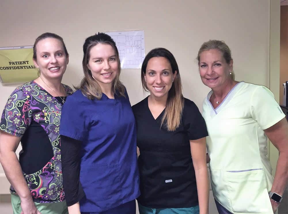 Joy Ferrall, Intern Hope Piggot, Danielle Lawless and Ginny Calamita